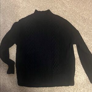 GAP Black Turtleneck Cable Knit Sweater